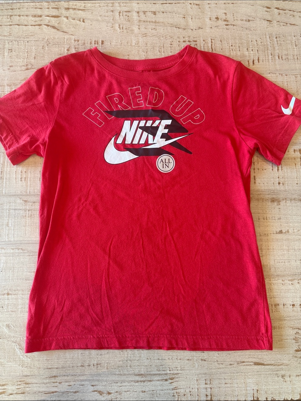 Nike Red "Fired Up" Graphic Short Sleeve Tee